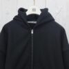 Alexander Wang 2024 New Arm Logo Embroidered Oversized Hooded Jacket with Dual-Zipper Design