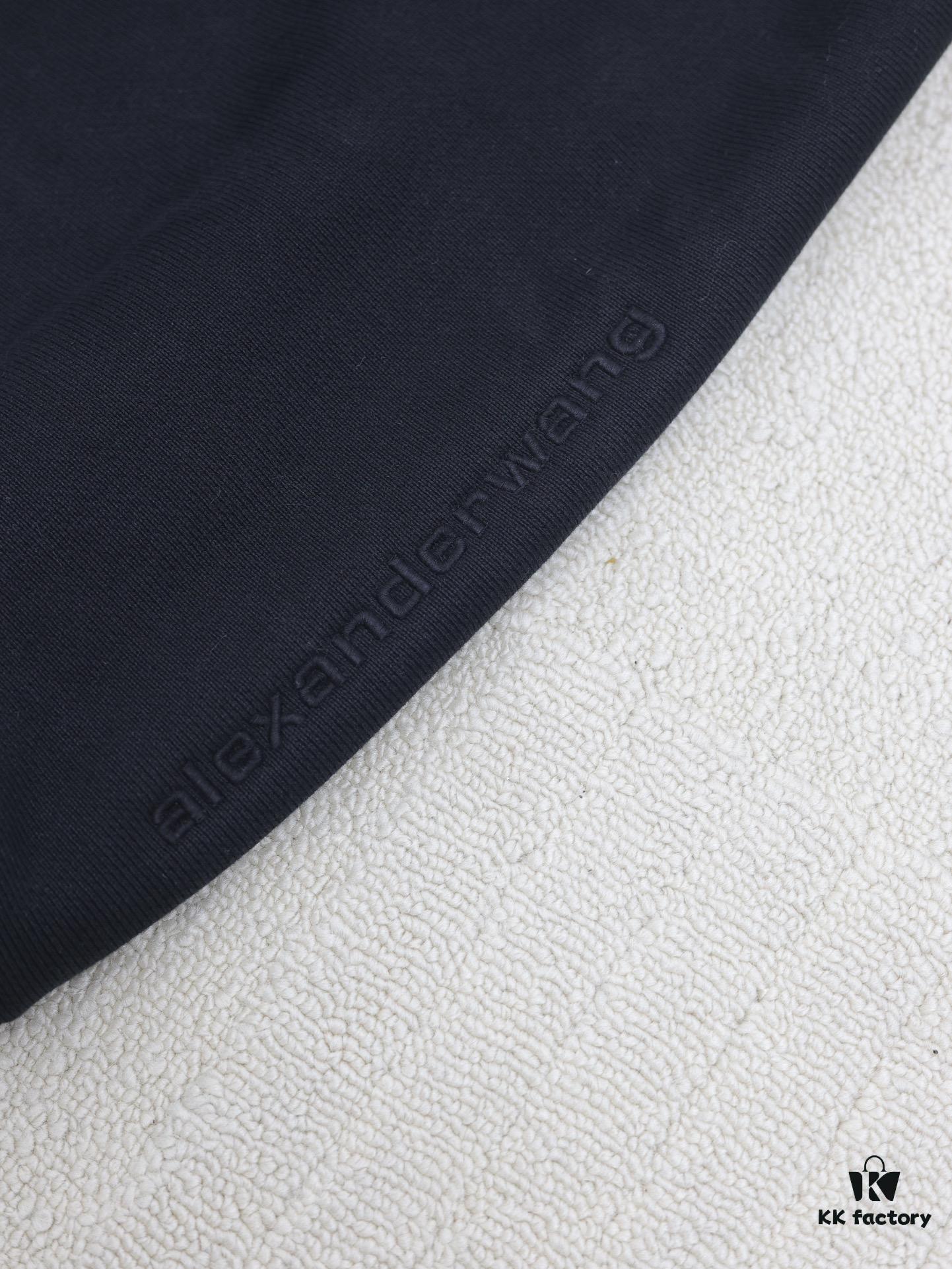 Alexander Wang 2024 New Arm Logo Embroidered Oversized Hooded Jacket with Dual-Zipper Design