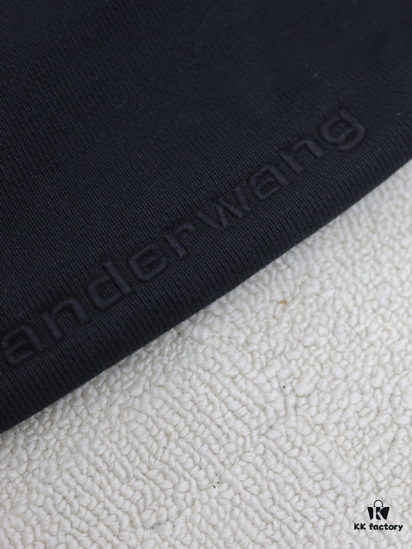 Alexander Wang 2024 New Arm Logo Embroidered Oversized Hooded Jacket with Dual-Zipper Design