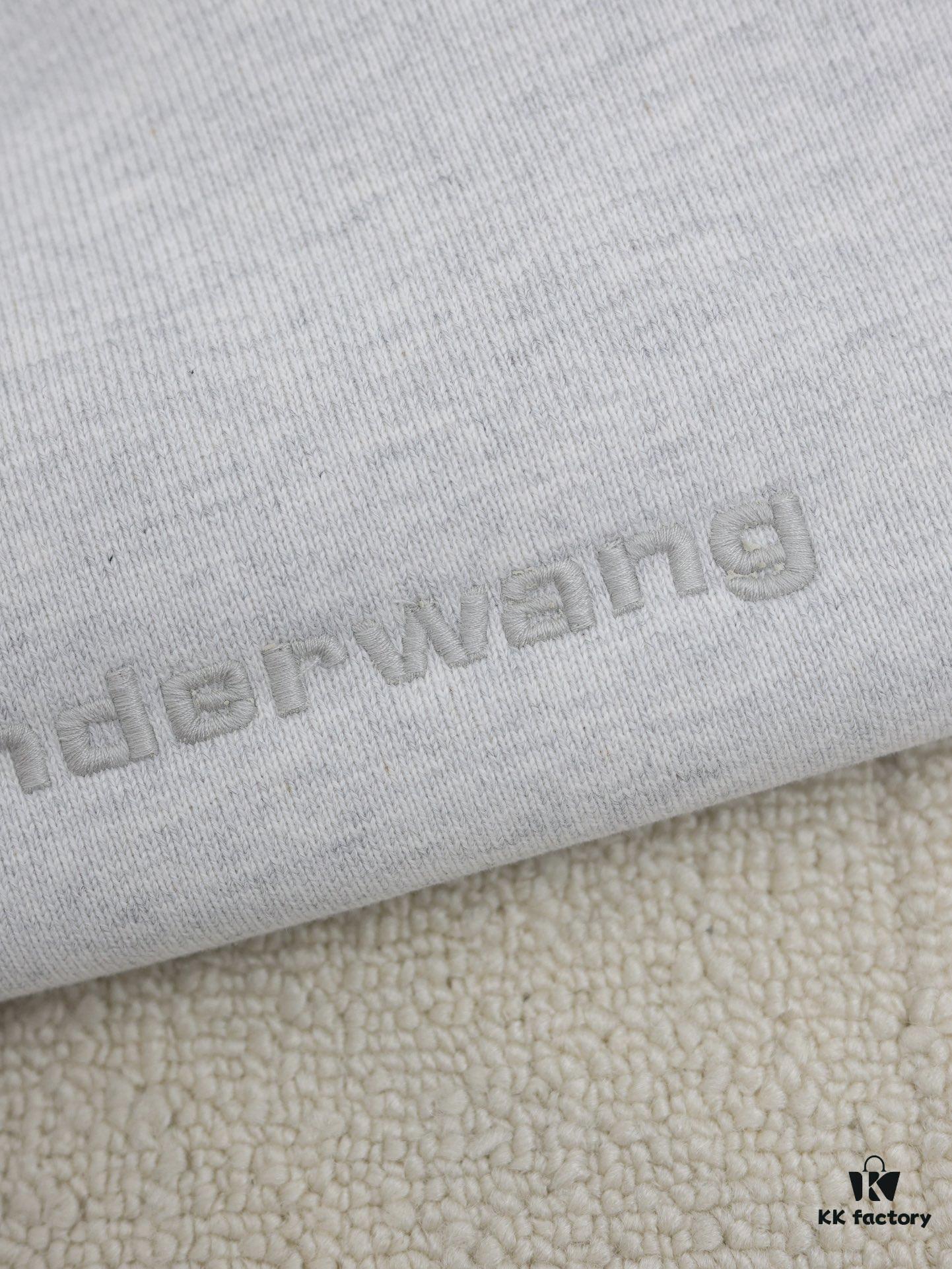 Alexander Wang 2024 New Arm Logo Embroidered Oversized Hooded Jacket with Dual-Zipper Design