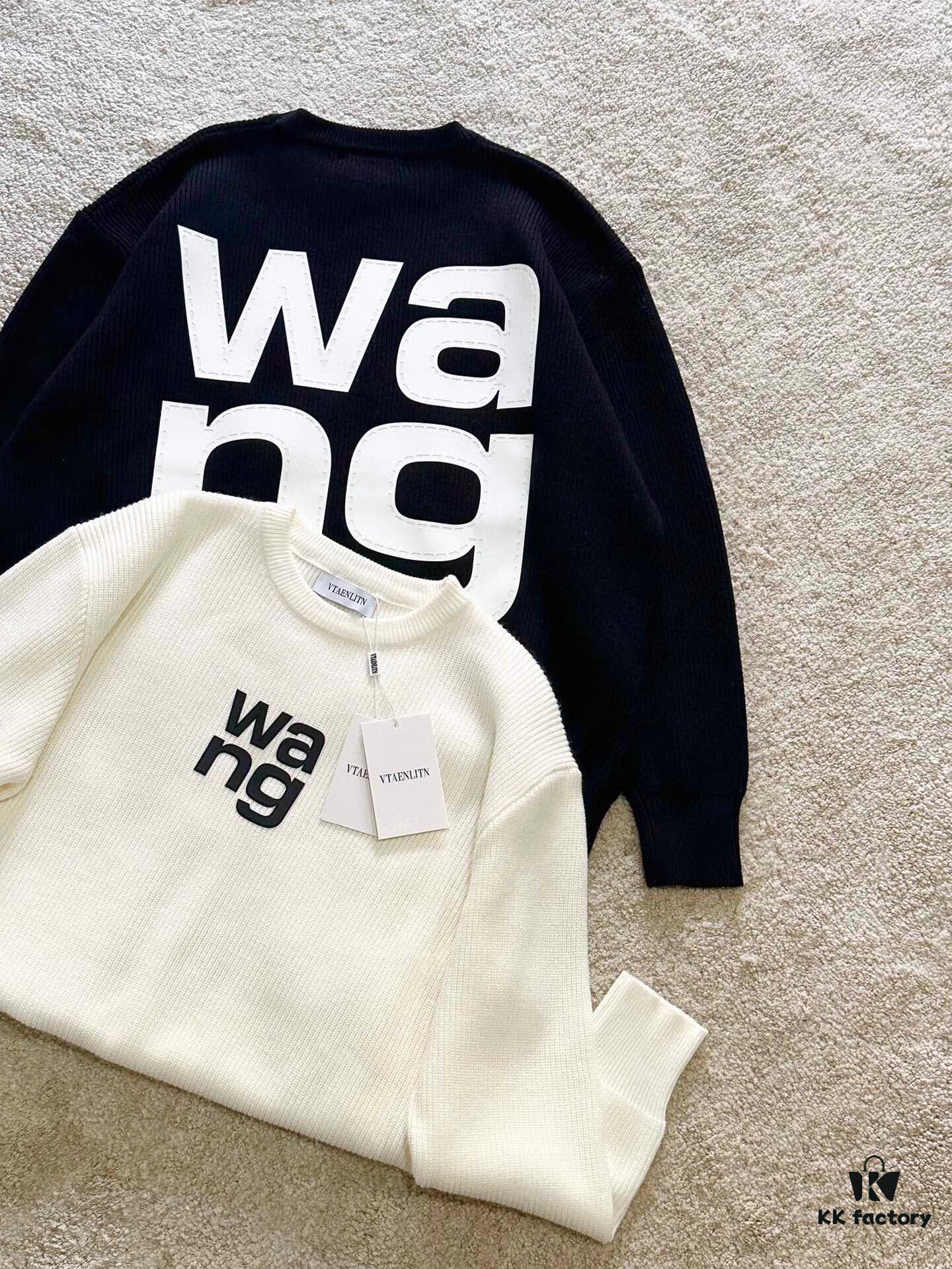 New Arrival Knitwear - Wang King 3D Embossed Logo Pullover Sweater with Custom Knitting Fabric