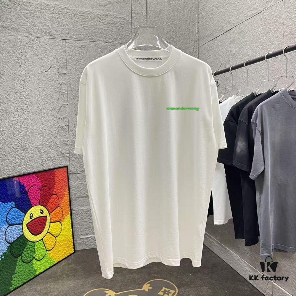 Alexander Wang * alexanderwang 2025 Spring/Summer New Arrival Letter Logo Print Custom 300g Fabric Short Sleeve T-Shirt Unisex