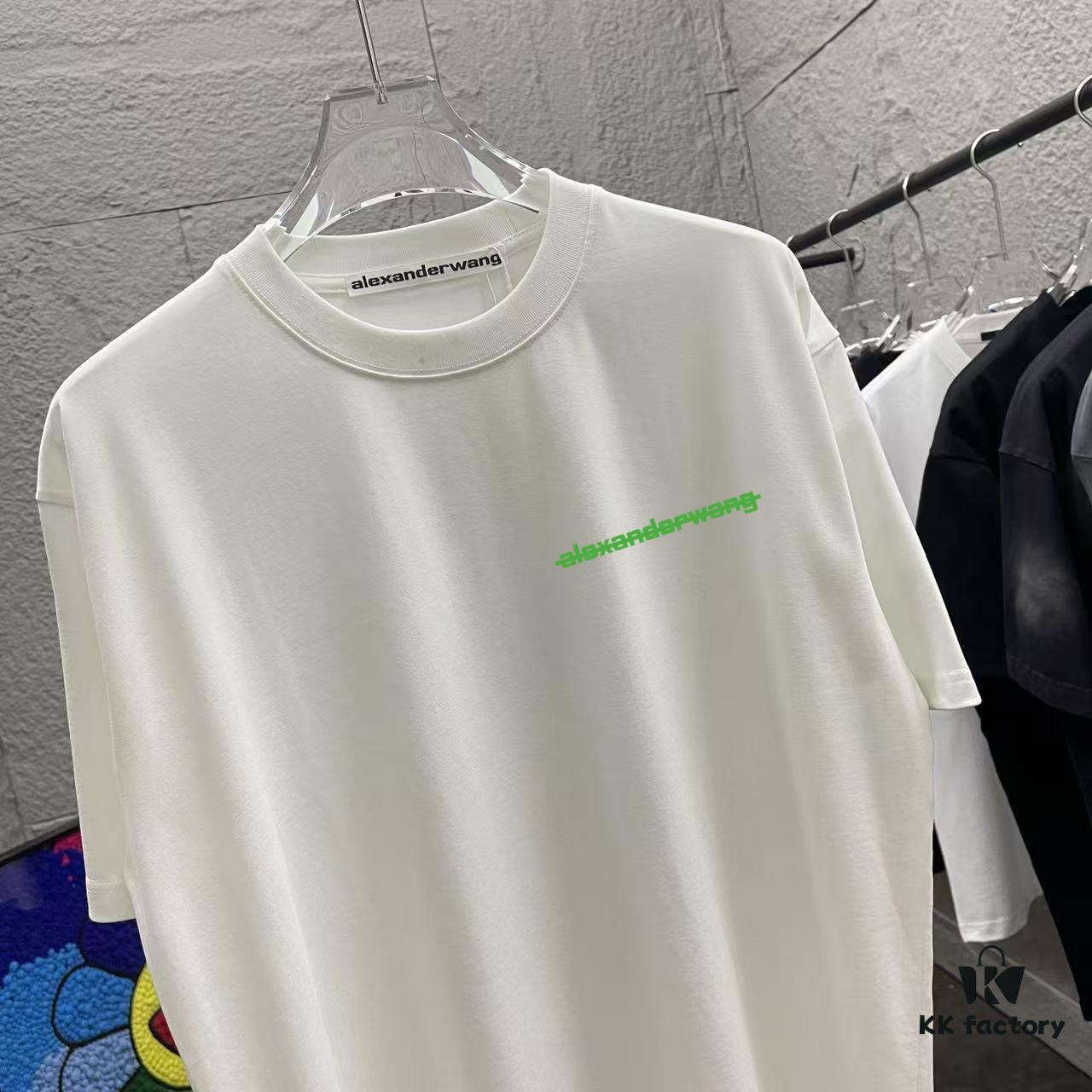 Alexander Wang * alexanderwang 2025 Spring/Summer New Arrival Letter Logo Print Custom 300g Fabric Short Sleeve T-Shirt Unisex