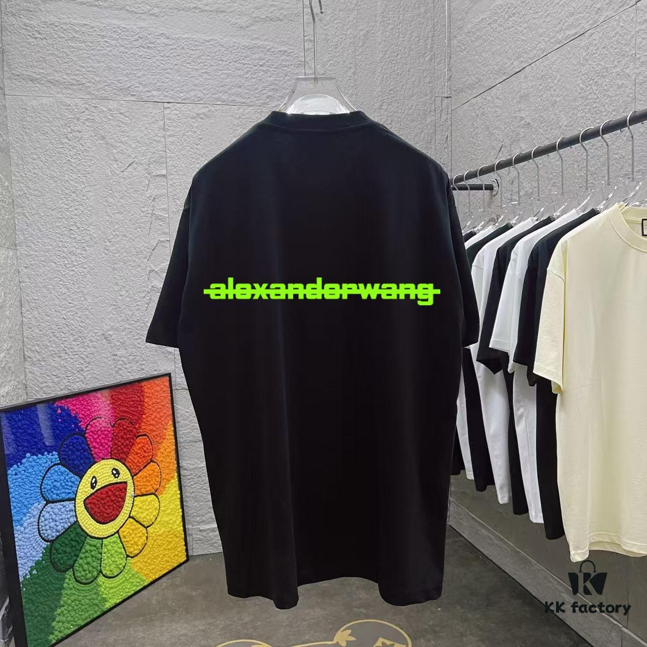 Alexander Wang * alexanderwang 2025 Spring/Summer New Arrival Letter Logo Print Custom 300g Fabric Short Sleeve T-Shirt Unisex