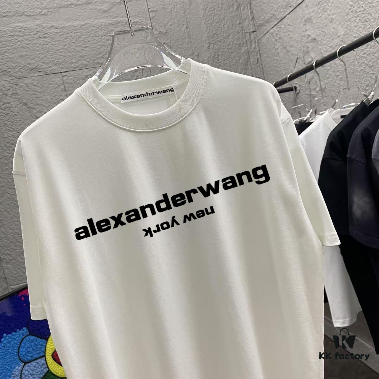 Alexander Wang * alexanderwang 2025 Spring/Summer New Arrival Letter Logo Print Custom Fabric 300g Short Sleeve T-Shirt Unisex