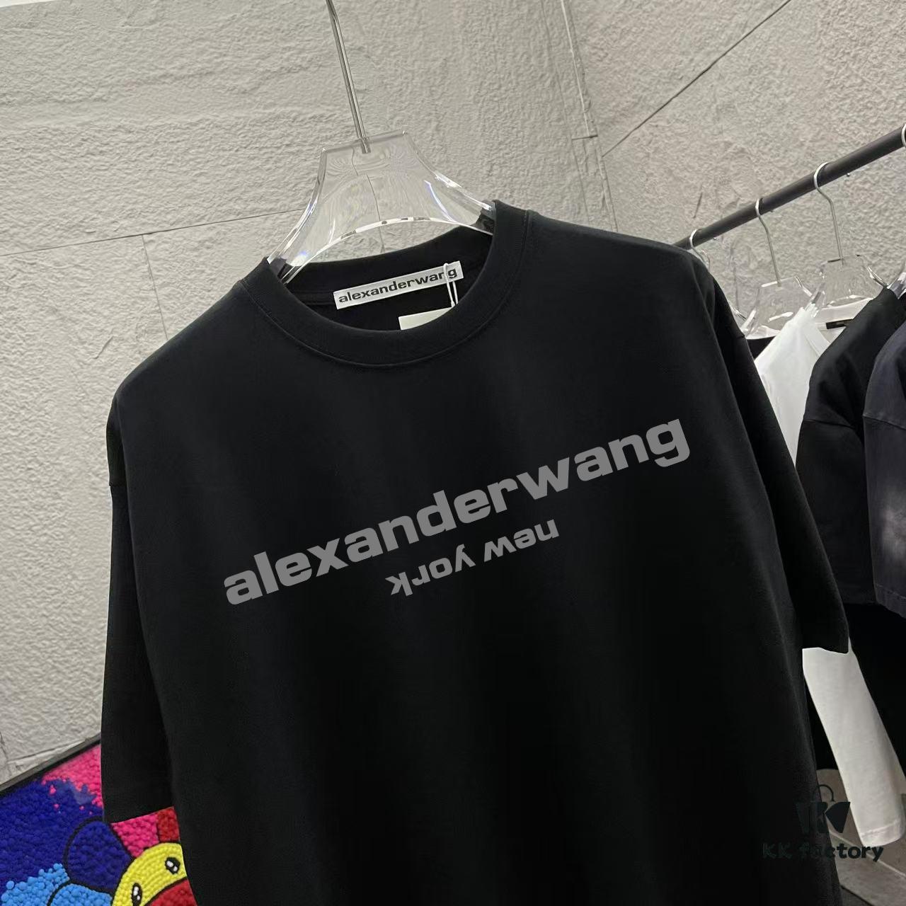 Alexander Wang 2025 Spring/Summer New Arrival Letter Logo Print Custom 300g Fabric Short Sleeve T-Shirt Unisex