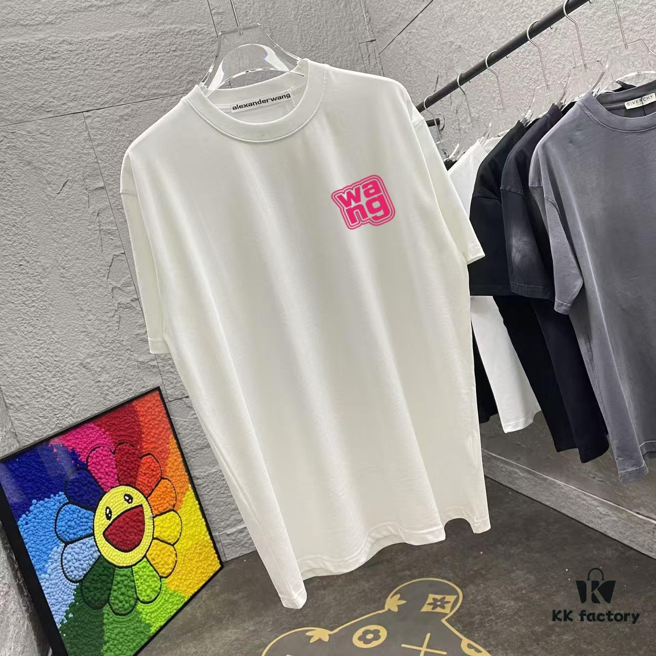 Alexander Wang * alexanderwang 2025 Spring/Summer New Arrival Letter Logo Print Custom Fabric 300g Short Sleeve T-Shirt Unisex
