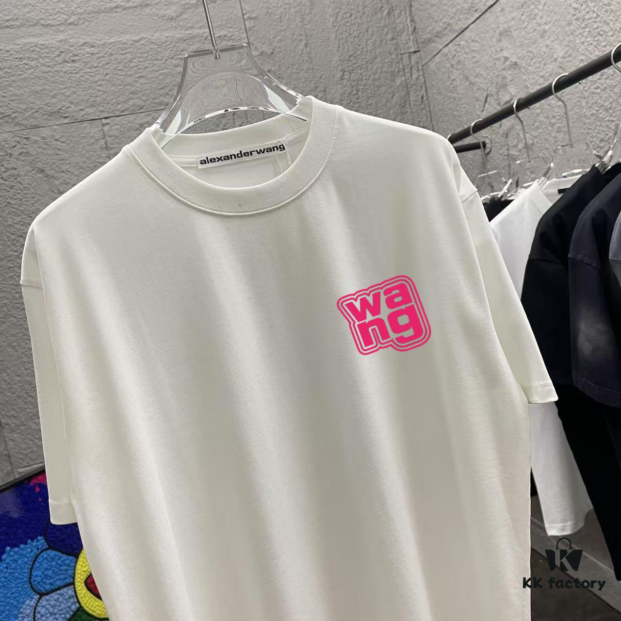 Alexander Wang * alexanderwang 2025 Spring/Summer New Arrival Letter Logo Print Custom Fabric 300g Short Sleeve T-Shirt Unisex