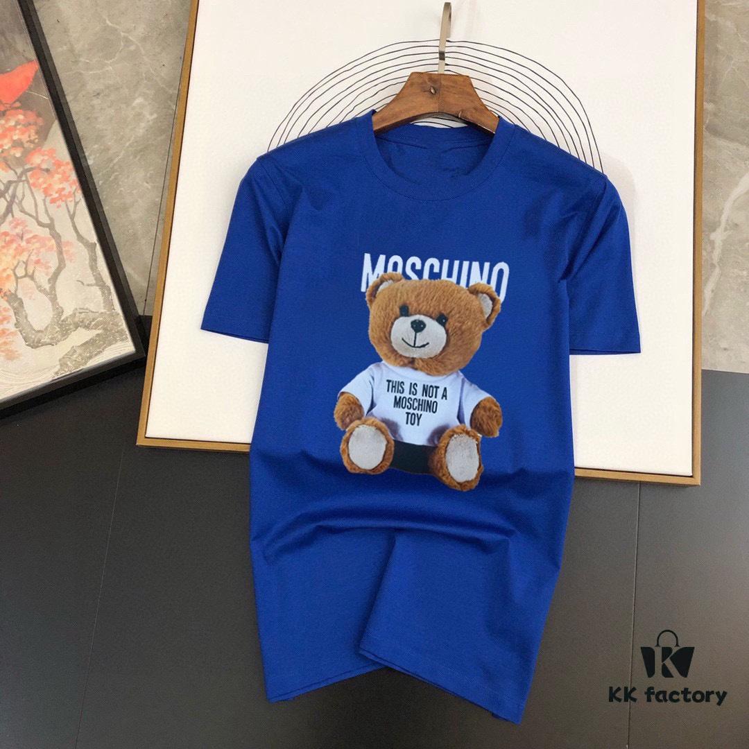 MOSCHINO Men's Casual Short-Sleeve T-Shirt, Premium Custom Logo Design, Imported Silk-Cotton Fabric, 2025 Spring/Summer New Arrival
