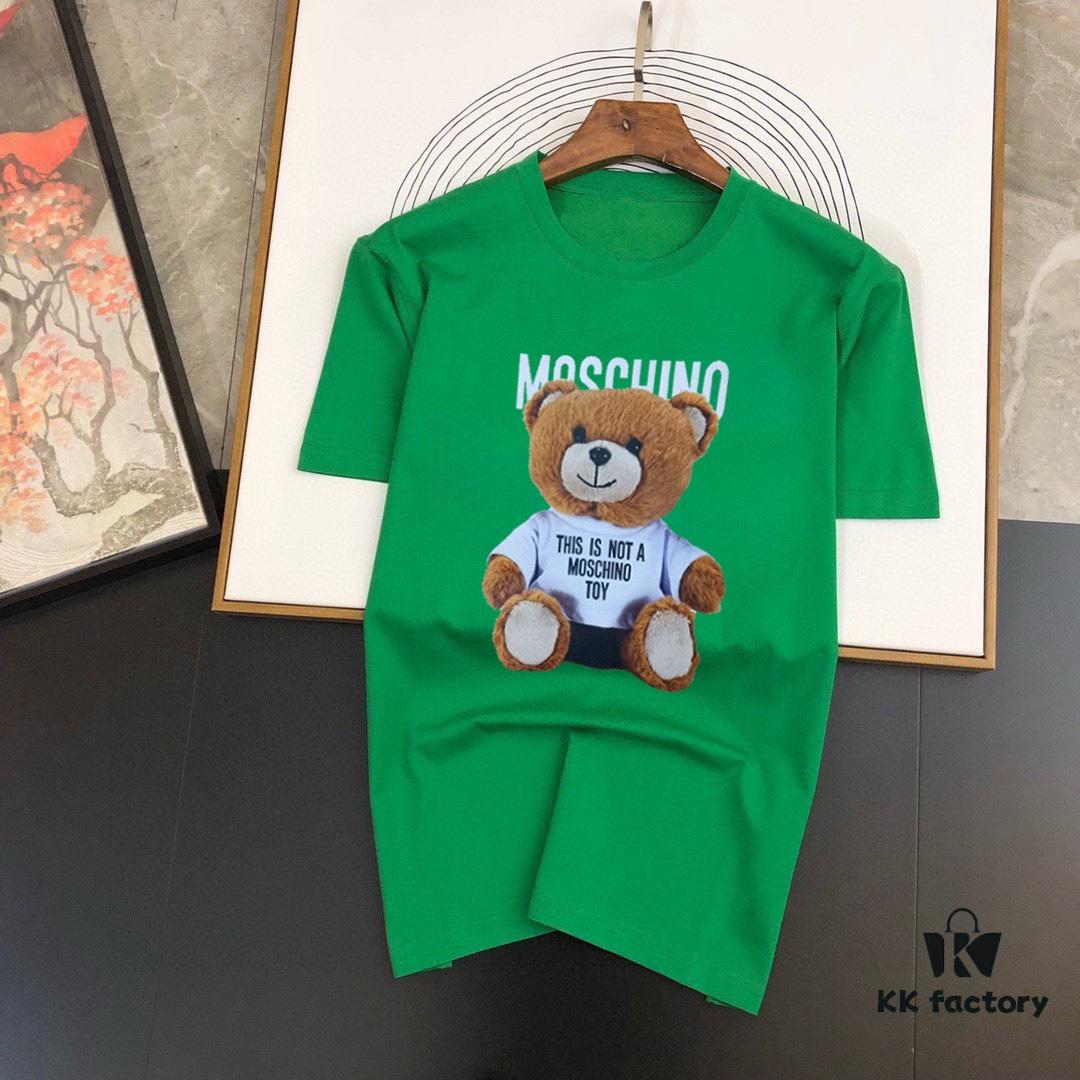 MOSCHINO Men's Casual Short-Sleeve T-Shirt, Premium Custom Logo Design, Imported Silk-Cotton Fabric, 2025 Spring/Summer New Arrival