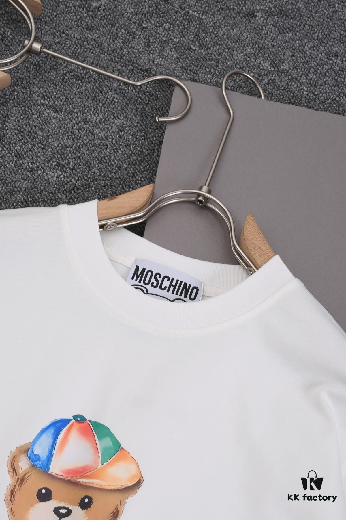 New Arrival 25S Moschino Digital Print T-Shirt, Pre-washed Cotton Fabric, Soft and Comfortable, Unisex Loose Fit