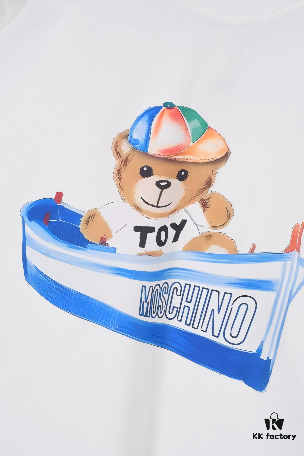 New Arrival 25S Moschino Digital Print T-Shirt, Pre-washed Cotton Fabric, Soft and Comfortable, Unisex Loose Fit