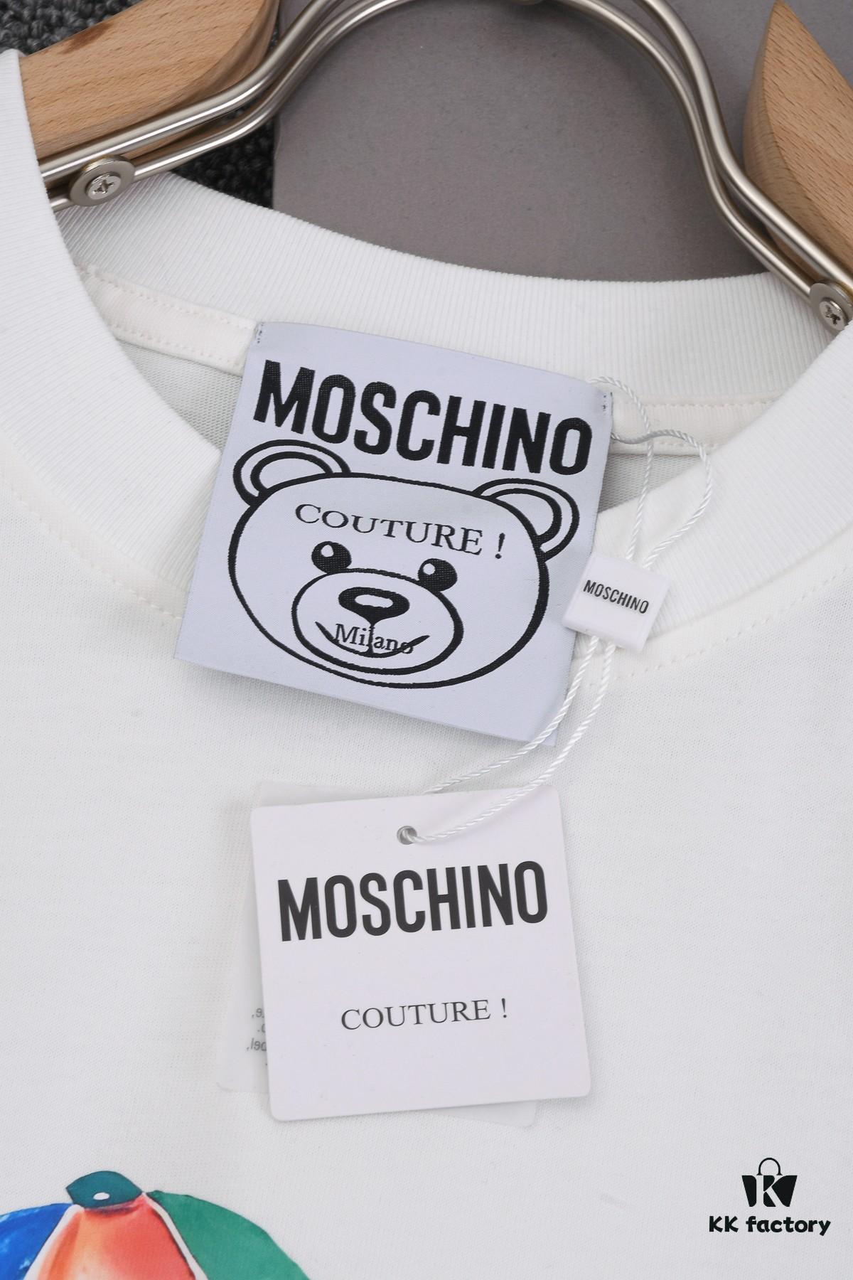 New Arrival 25S Moschino Digital Print T-Shirt, Pre-washed Cotton Fabric, Soft and Comfortable, Unisex Loose Fit