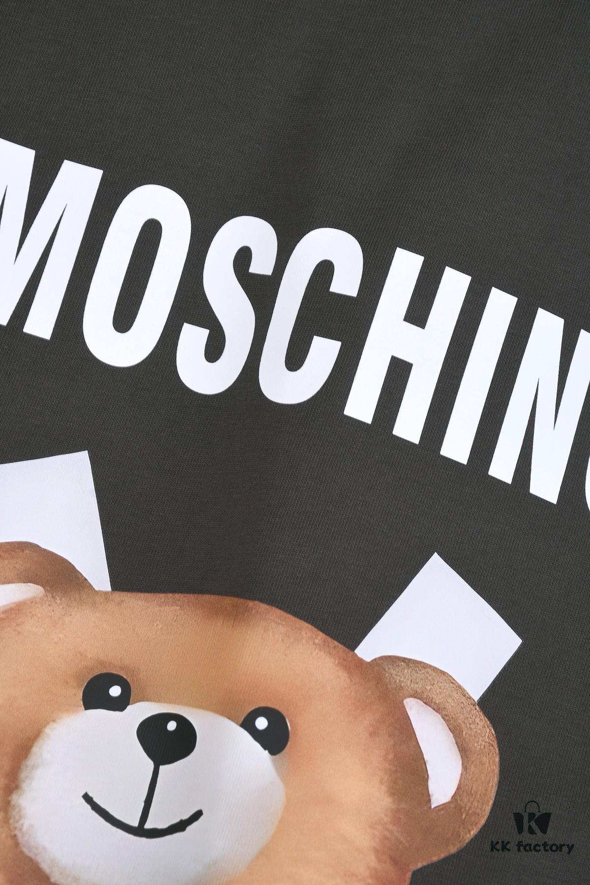 New Arrival 25S Moschino Digital Print T-Shirt, Premium Cotton Washed Fabric, Unisex Loose Fit, Soft and Comfortable, Fashionable for Youthful Style