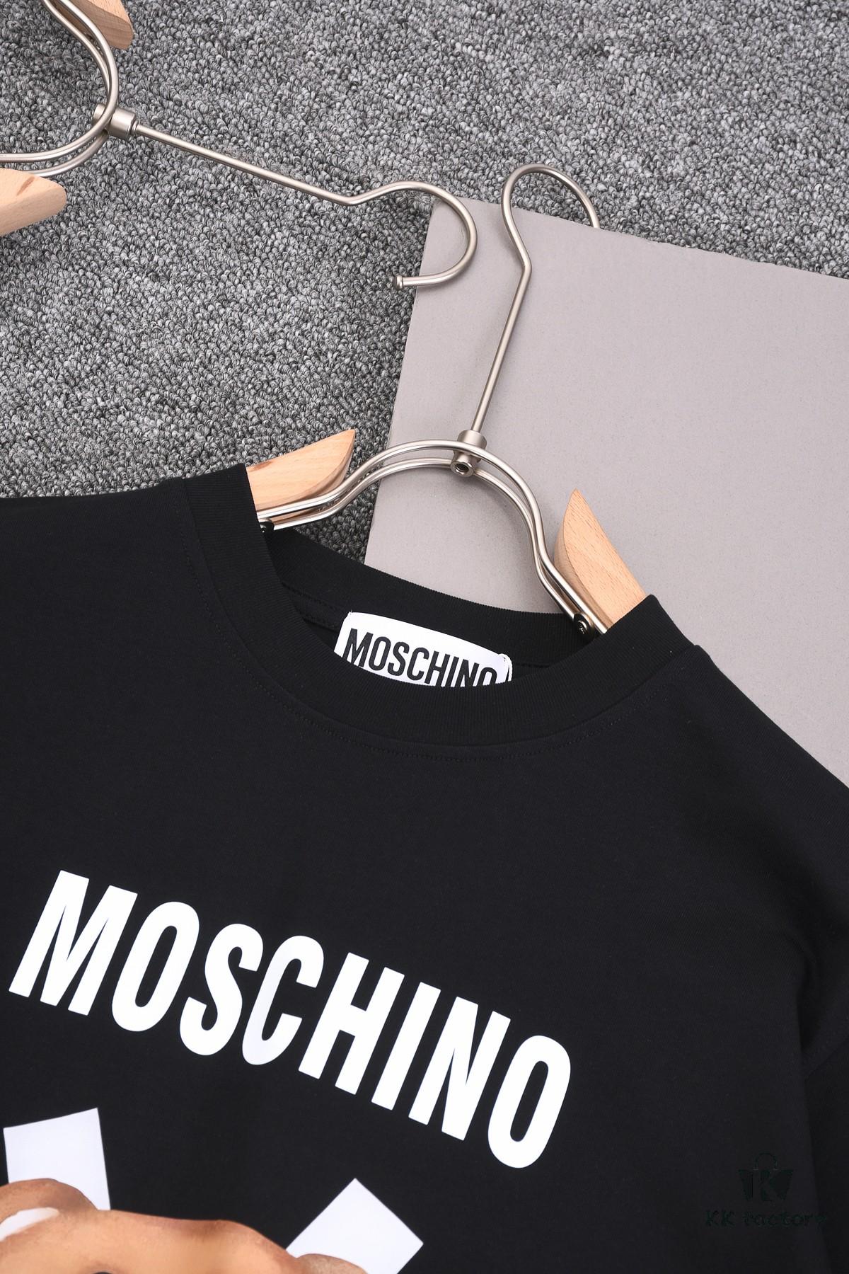 New Arrival 25S Moschino Digital Print T-Shirt, Premium Cotton Garment-Dyed Fabric, Soft and Comfortable, Unisex Oversized Fit