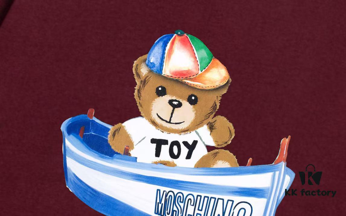Moschino 2025 New Arrival Cute Collection Rainbow Bear Letter Logo Unisex Short Sleeve T-Shirt
