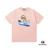 Moschino 2025 New Arrival Cute Rainbow Bear Letter Logo Unisex Short Sleeve T-Shirt