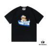 Moschino 2025 New Arrival Cute Collection Rainbow Bear Logo Letter Graphic Unisex Short Sleeve T-Shirt