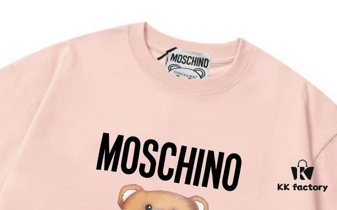 Moschino 2025 New Arrival Cute Series Tailor Bear Letter Logo Unisex Short Sleeve T-Shirt