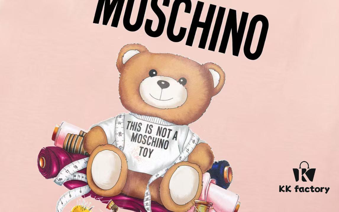Moschino 2025 New Arrival Cute Series Tailor Bear Letter Logo Unisex Short Sleeve T-Shirt