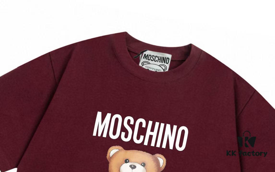 Moschino 2025 New Arrival Cute Series Tailor Bear Letter Logo Unisex Short Sleeve T-Shirt