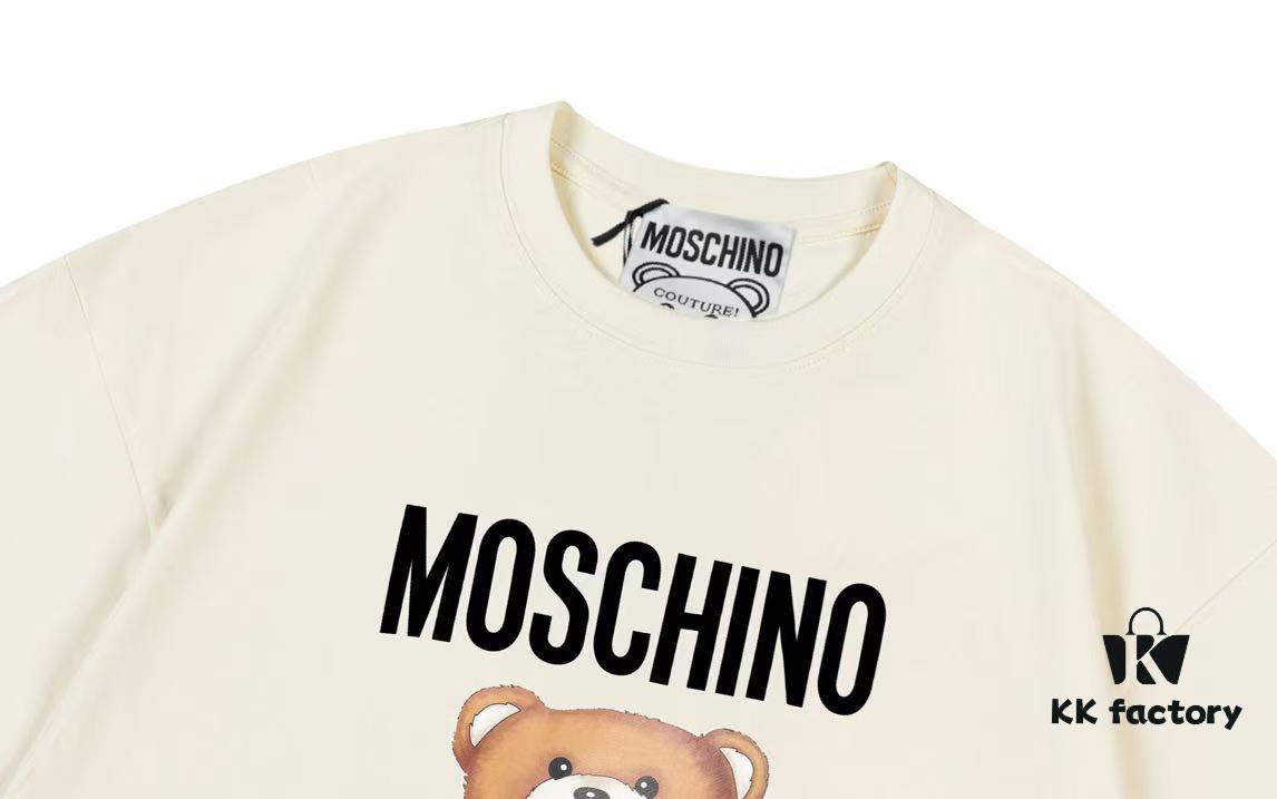 Moschino 2025 New Arrival Cute Series Tailor Bear Letter Logo Unisex Short Sleeve T-Shirt