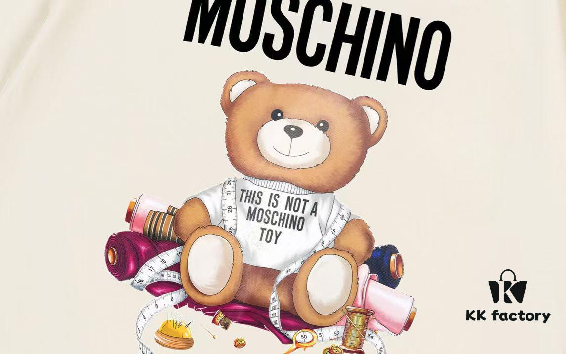 Moschino 2025 New Arrival Cute Series Tailor Bear Letter Logo Unisex Short Sleeve T-Shirt