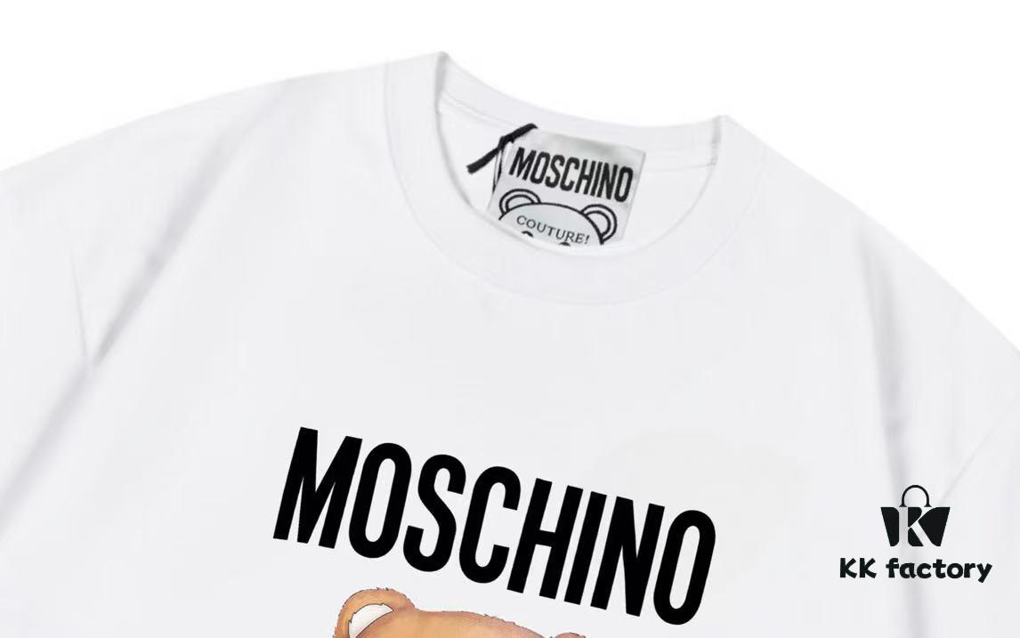 Moschino 2025 New Arrival Cute Series Tailor Bear Letter Logo Unisex Short Sleeve T-Shirt
