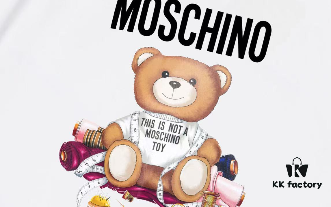 Moschino 2025 New Arrival Cute Series Tailor Bear Letter Logo Unisex Short Sleeve T-Shirt