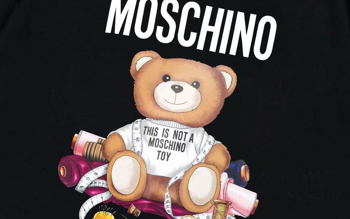 Moschino 2025 New Arrival Cute Series Tailor Bear Letter Logo Unisex Short Sleeve T-Shirt