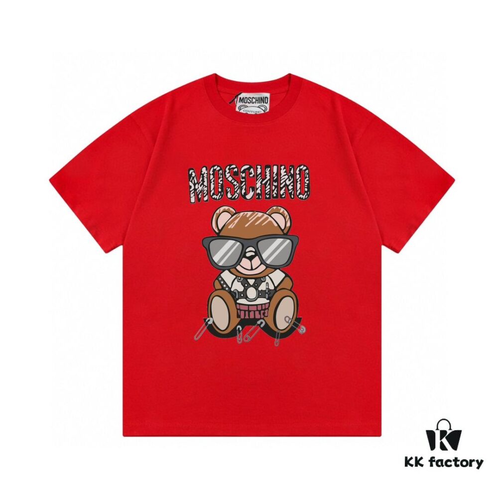 Moschino 2025 New Arrival Cute Series Sunglasses Bear Letter Logo Unisex Short Sleeve T-Shirt