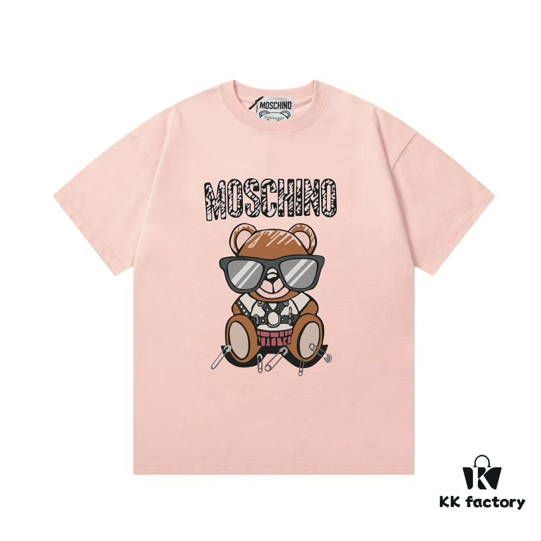 Moschino 2025 New Arrival Cute Series Sunglasses Bear Letter Logo Unisex Short Sleeve T-Shirt