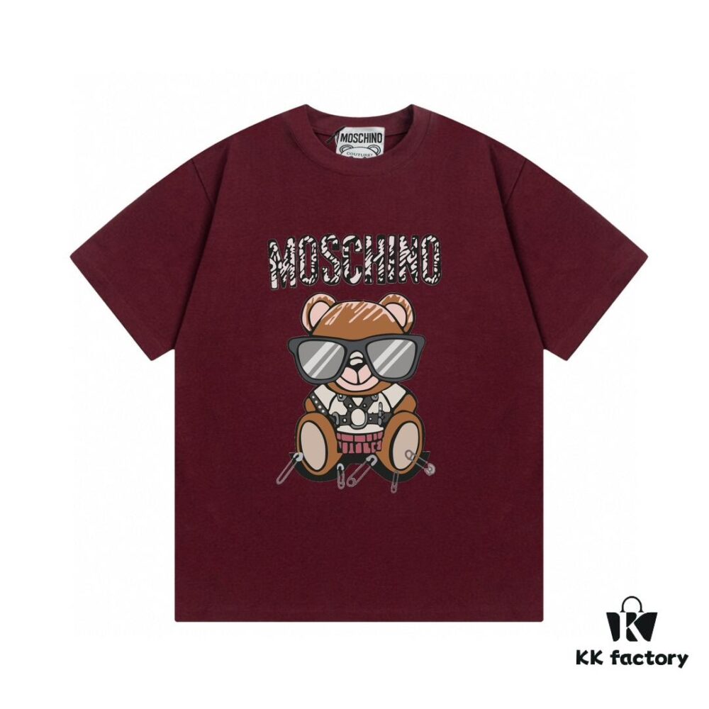 Moschino 2025 New Arrival Super Cute Series Sunglasses Bear Letter Logo Unisex Short Sleeve T-Shirt