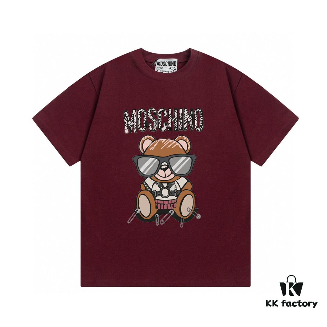 Moschino 2025 New Arrival Super Cute Series Sunglasses Bear Letter Logo Unisex Short Sleeve T-Shirt