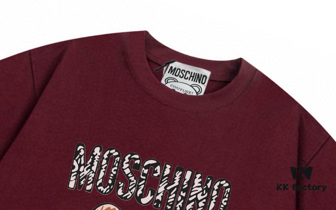 Moschino 2025 New Arrival Super Cute Series Sunglasses Bear Letter Logo Unisex Short Sleeve T-Shirt