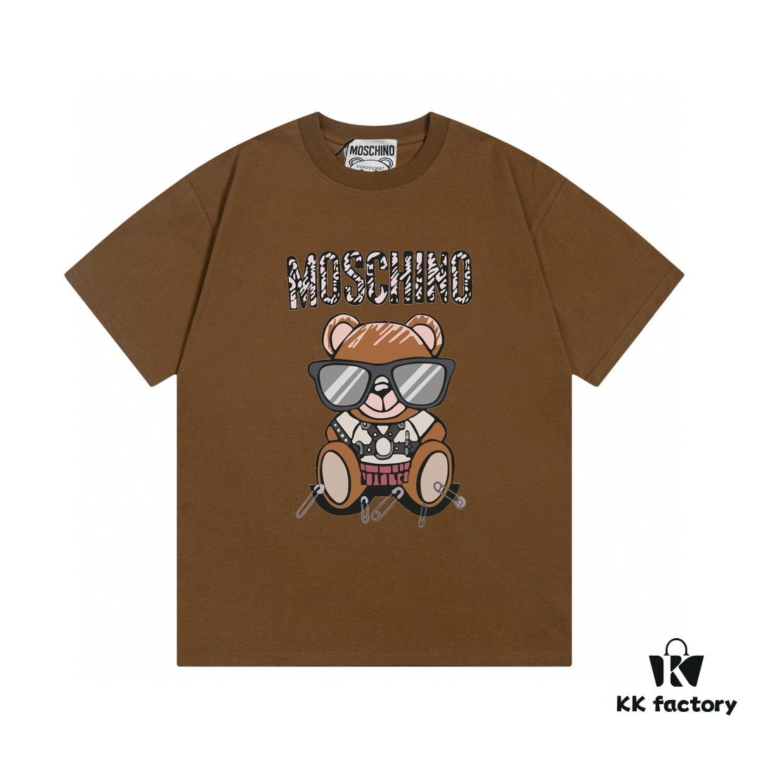 Moschino 2025 New Arrival Cute Series Sunglasses Bear Letter Logo Unisex Short Sleeve T-Shirt