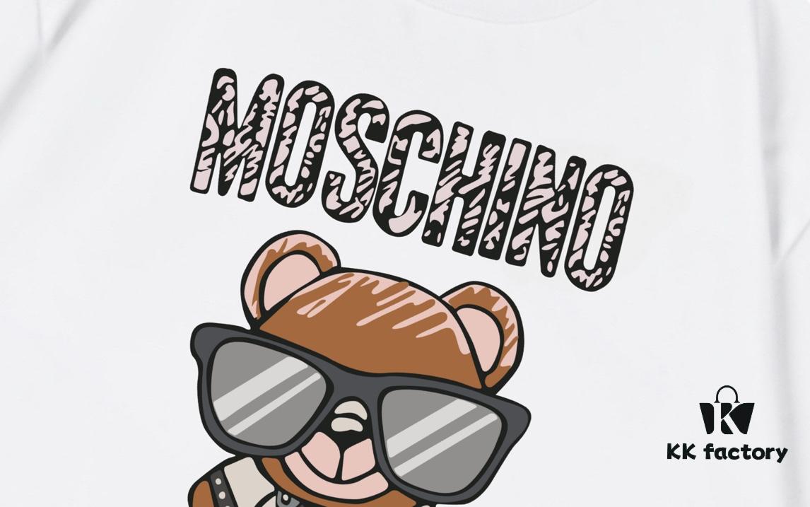 Moschino 2025 New Arrival Cute Series Sunglasses Bear Letter Logo Unisex Short Sleeve T-Shirt
