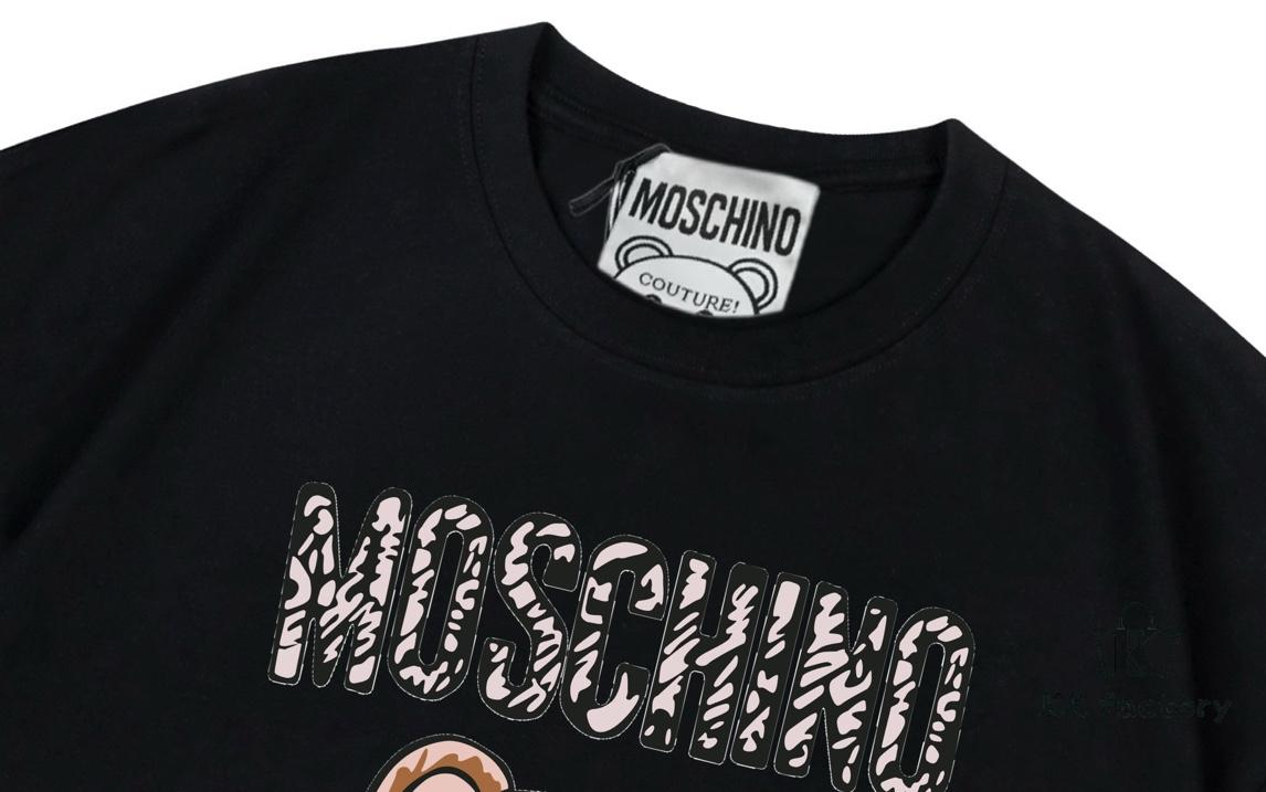 Moschino 2025 New Arrival Super Cute Series Sunglasses Bear Letter Logo Unisex Short Sleeve T-Shirt