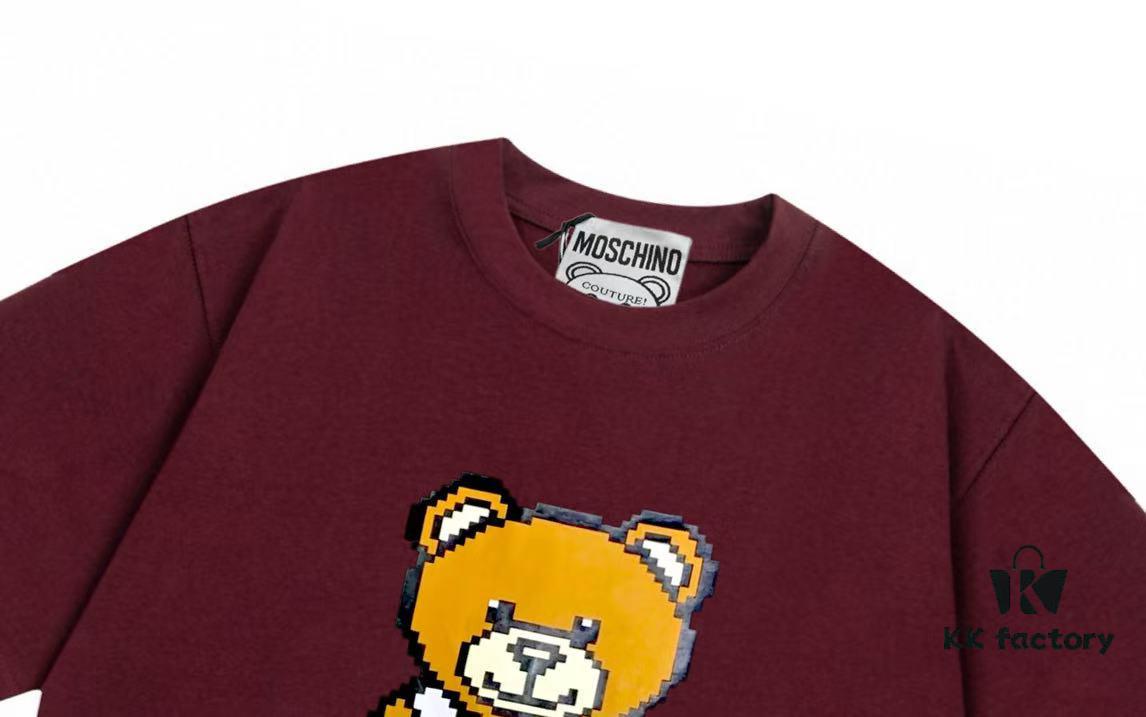 Moschino 2025 New Arrival Super Cute Series 3D Bear Letter Logo Unisex Short Sleeve T-Shirt