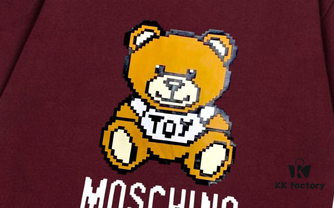 Moschino 2025 New Arrival Super Cute Series 3D Bear Letter Logo Unisex Short Sleeve T-Shirt