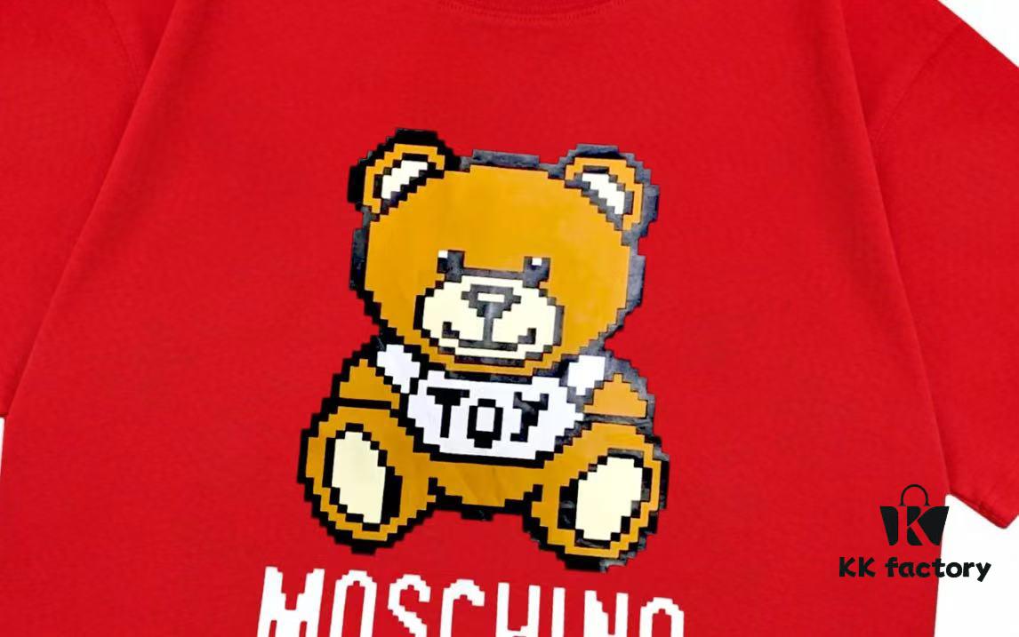 Moschino 2025 New Arrival Cute Series 3D Bear Letter Logo Unisex Short Sleeve T-Shirt