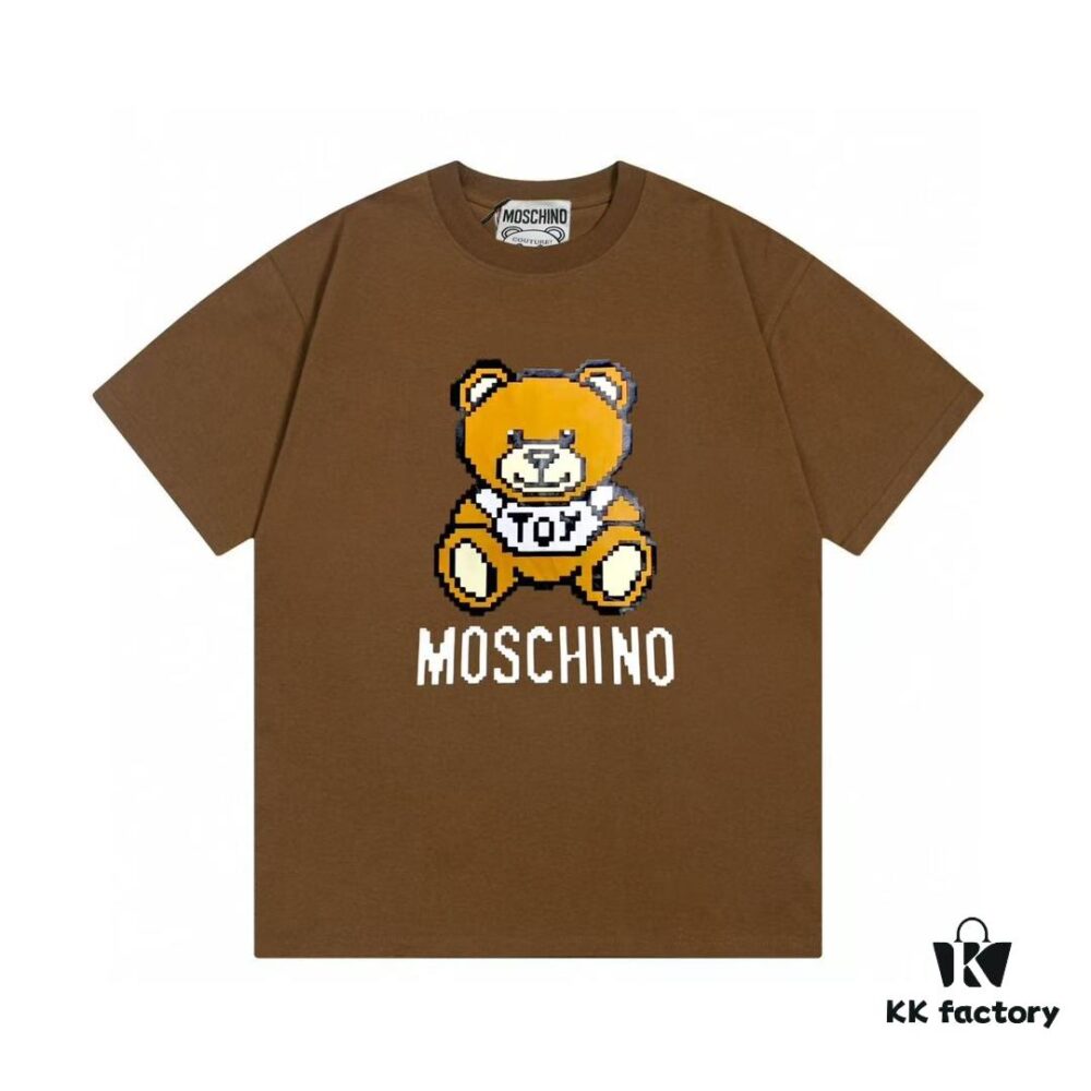 Moschino 2025 New Arrival Super Cute Series 3D Bear Letter Logo Unisex Short Sleeve T-Shirt