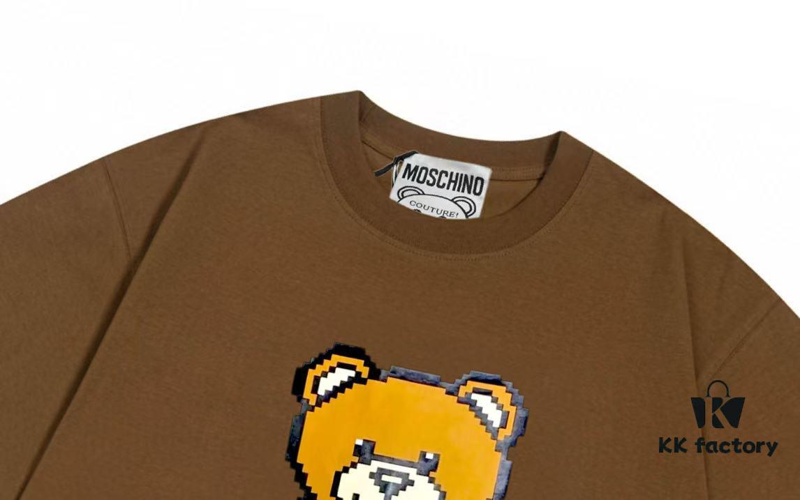 Moschino 2025 New Arrival Super Cute Series 3D Bear Letter Logo Unisex Short Sleeve T-Shirt