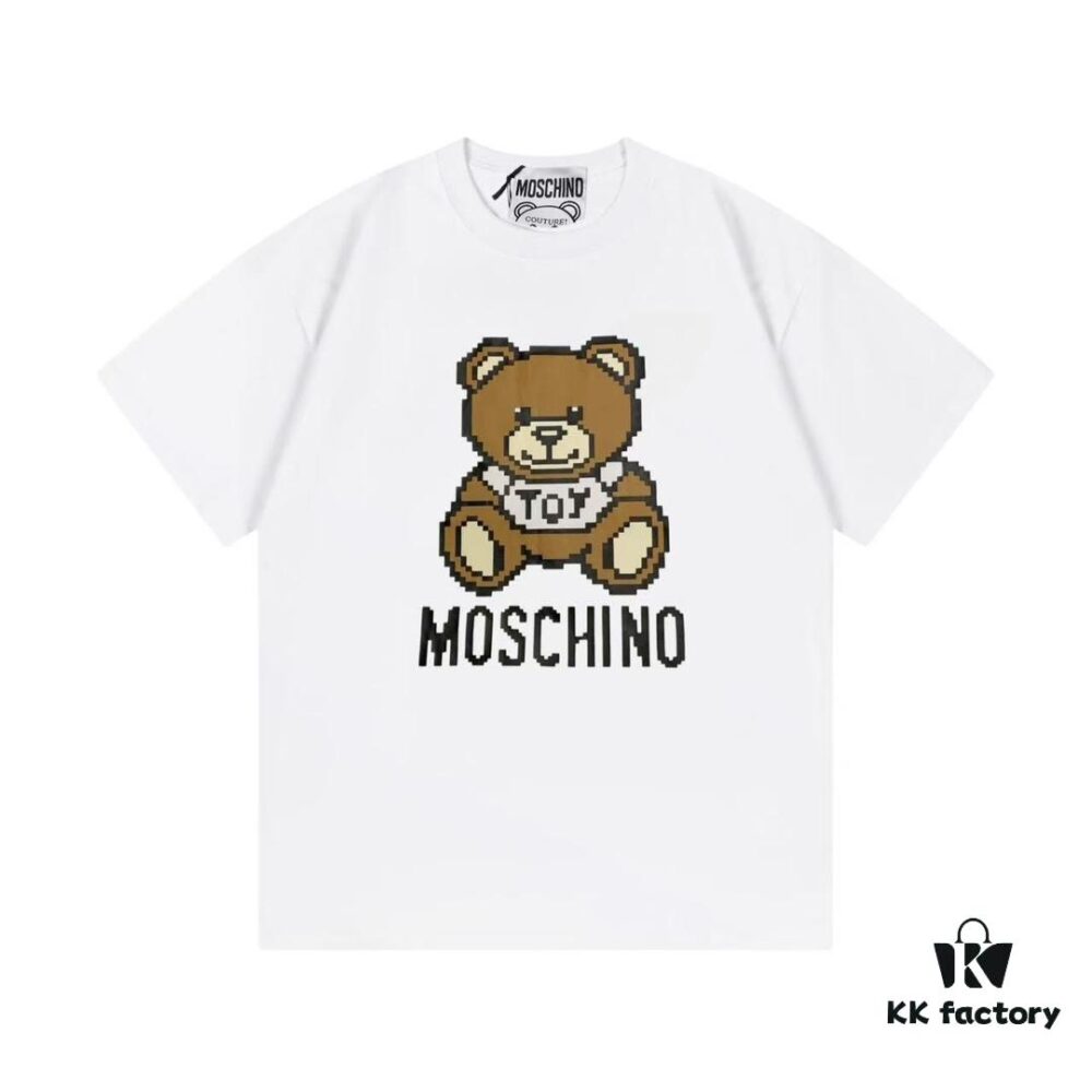 Moschino 2025 New Arrival Super Cute Series 3D Bear Letter Logo Unisex Short Sleeve T-Shirt