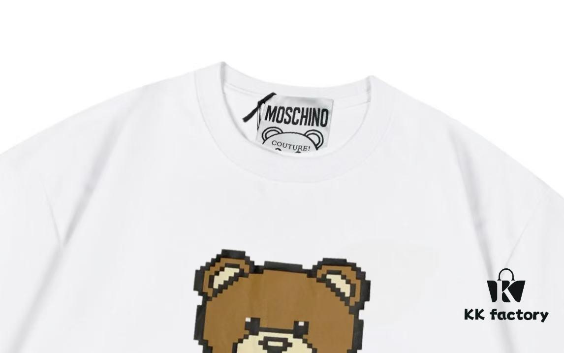 Moschino 2025 New Arrival Super Cute Series 3D Bear Letter Logo Unisex Short Sleeve T-Shirt