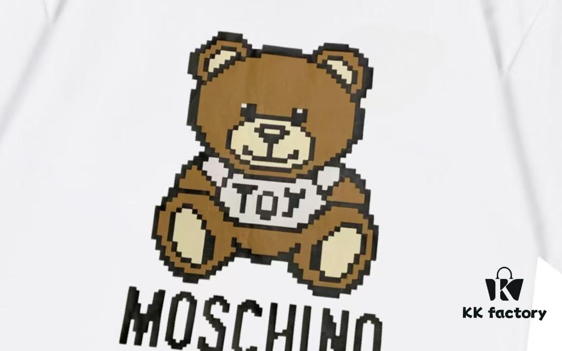 Moschino 2025 New Arrival Super Cute Series 3D Bear Letter Logo Unisex Short Sleeve T-Shirt