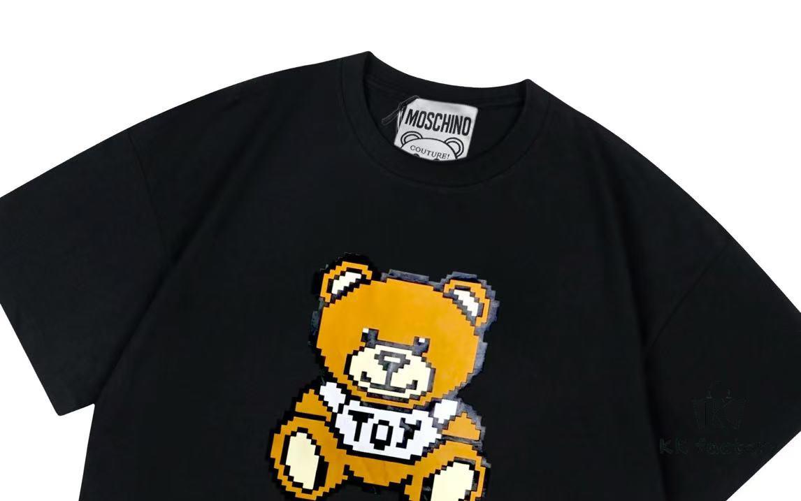 Moschino 2025 New Arrival Cute Series 3D Bear Letter Logo Unisex Short Sleeve T-Shirt