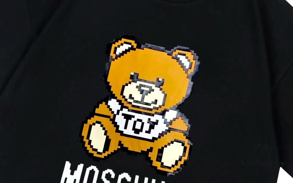 Moschino 2025 New Arrival Cute Series 3D Bear Letter Logo Unisex Short Sleeve T-Shirt