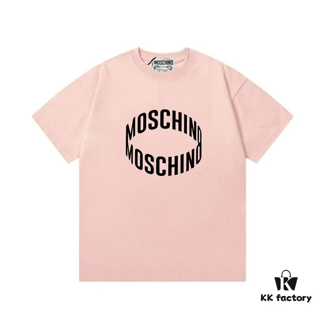 Moschino 2025 New Arrival 3D Letter Logo Unisex Short Sleeve T-Shirt