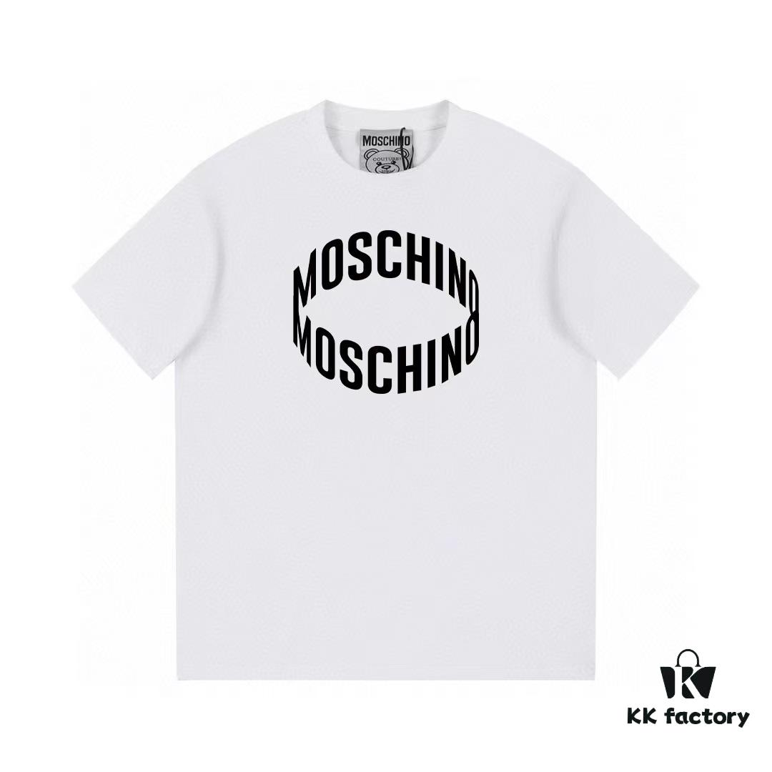 Moschino 2025 New Arrival 3D Letter Logo Unisex Short Sleeve T-Shirt